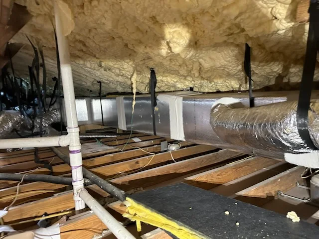 Miller Cooling & Heating attic spray foam and ductwork in San Antonio, TX