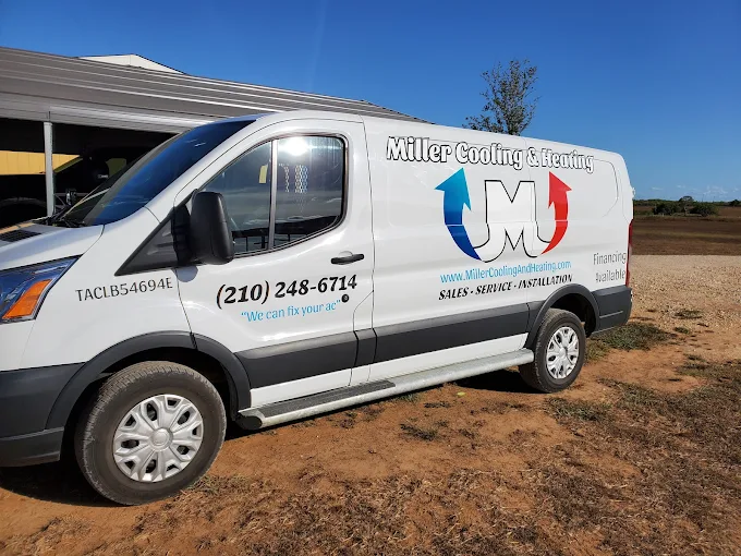 Real Miller Cooling & Heating service van in San Antonio, TX