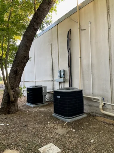 Miller Cooling & Heating commercial condenser installation in San Antonio, TX