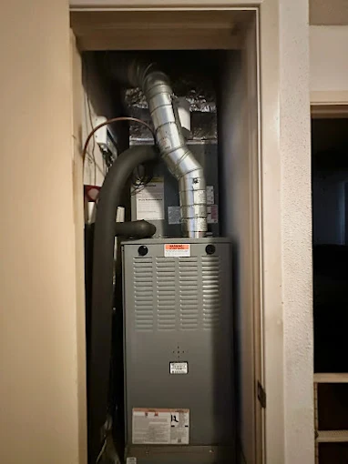 Miller Cooling & Heating furnace closet installation in San Antonio, TX