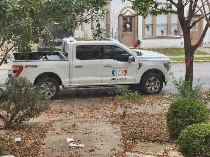 Miller Cooling & Heating neighborhood service truck in San Antonio, TX