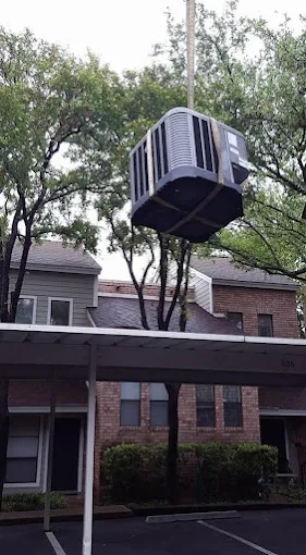 Miller Cooling & Heating package unit lift project in San Antonio, TX
