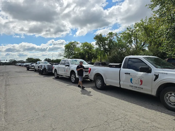 Miller Cooling & Heating service truck lineup in San Antonio, TX